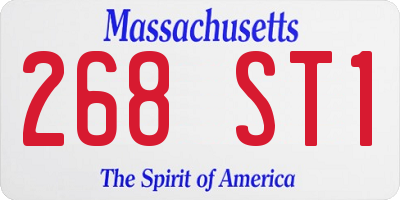 MA license plate 268ST1