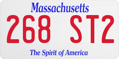 MA license plate 268ST2