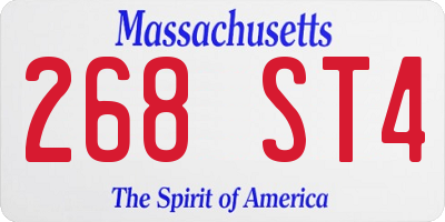 MA license plate 268ST4
