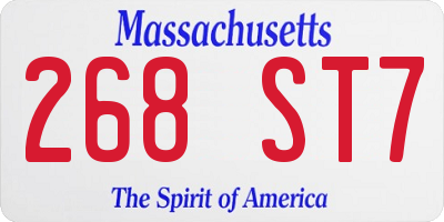 MA license plate 268ST7