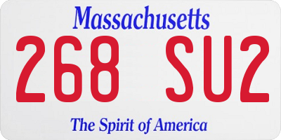 MA license plate 268SU2