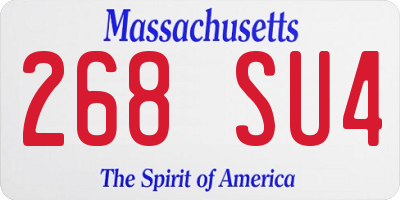 MA license plate 268SU4