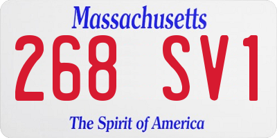 MA license plate 268SV1