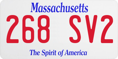 MA license plate 268SV2