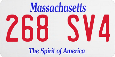 MA license plate 268SV4
