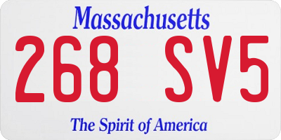 MA license plate 268SV5