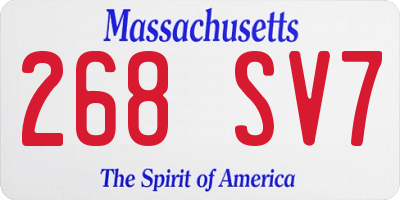 MA license plate 268SV7