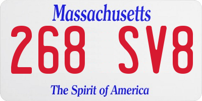 MA license plate 268SV8