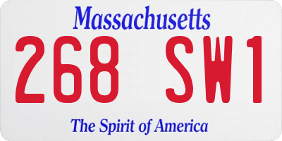 MA license plate 268SW1