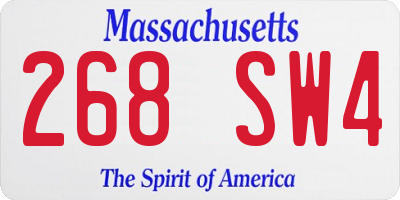 MA license plate 268SW4