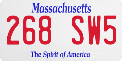 MA license plate 268SW5