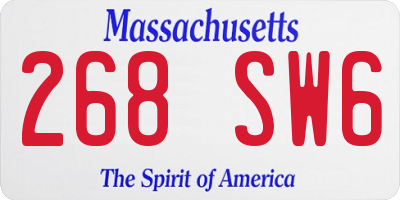 MA license plate 268SW6