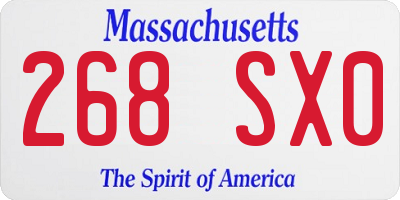 MA license plate 268SX0