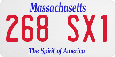 MA license plate 268SX1