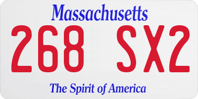 MA license plate 268SX2