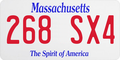 MA license plate 268SX4
