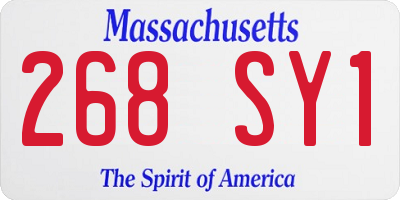 MA license plate 268SY1