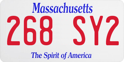 MA license plate 268SY2