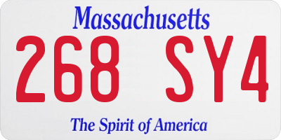 MA license plate 268SY4