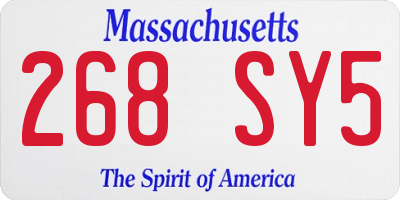 MA license plate 268SY5