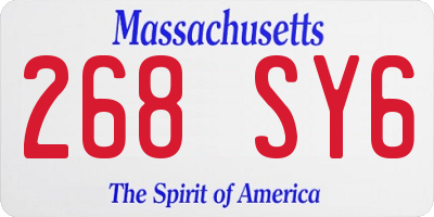 MA license plate 268SY6