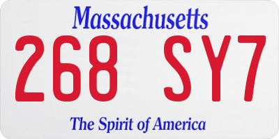 MA license plate 268SY7