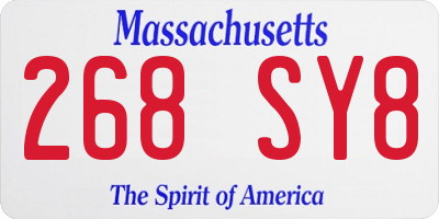 MA license plate 268SY8