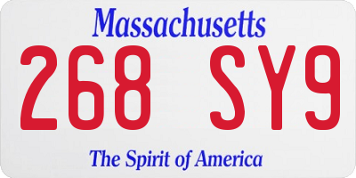 MA license plate 268SY9