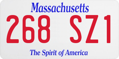 MA license plate 268SZ1