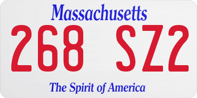 MA license plate 268SZ2