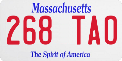 MA license plate 268TA0