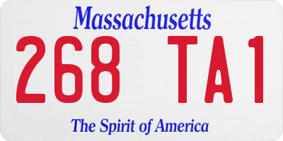 MA license plate 268TA1