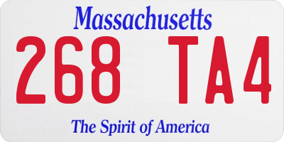 MA license plate 268TA4