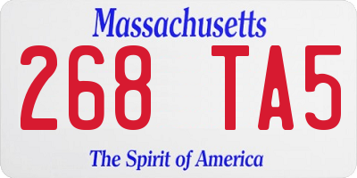 MA license plate 268TA5