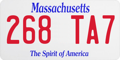 MA license plate 268TA7