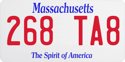MA license plate 268TA8
