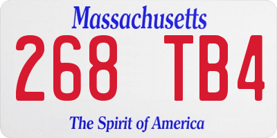 MA license plate 268TB4