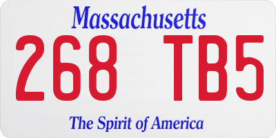 MA license plate 268TB5