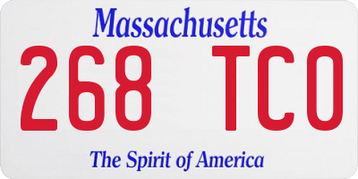 MA license plate 268TC0