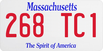 MA license plate 268TC1