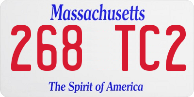 MA license plate 268TC2