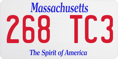 MA license plate 268TC3