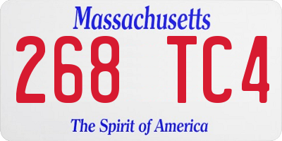 MA license plate 268TC4