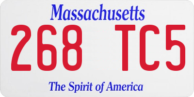 MA license plate 268TC5