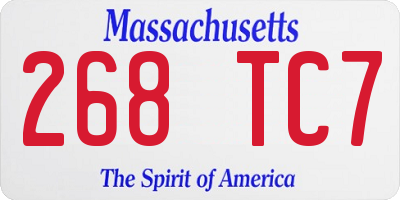 MA license plate 268TC7