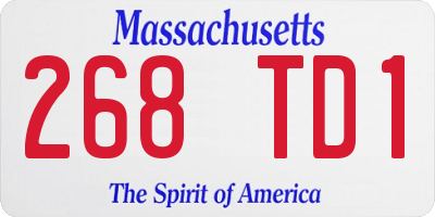 MA license plate 268TD1