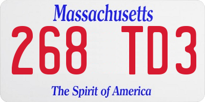 MA license plate 268TD3