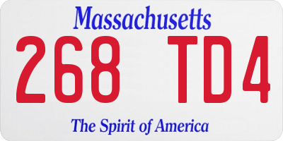 MA license plate 268TD4