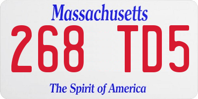 MA license plate 268TD5