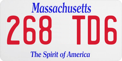 MA license plate 268TD6